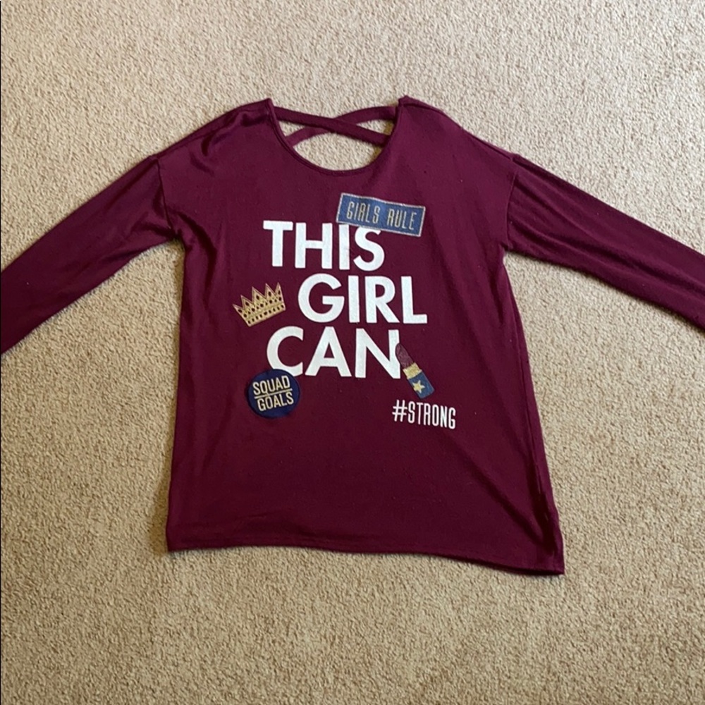 Maroon kids sweater  “This girl can”